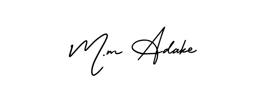 Create a beautiful signature design for name M.m Adake. With this signature (AmerikaSignatureDemo-Regular) fonts, you can make a handwritten signature for free. M.m Adake signature style 3 images and pictures png