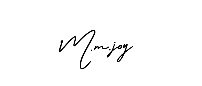 You should practise on your own different ways (AmerikaSignatureDemo-Regular) to write your name (M.m.joy) in signature. don't let someone else do it for you. M.m.joy signature style 3 images and pictures png