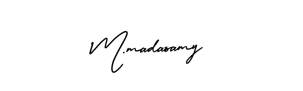 Create a beautiful signature design for name M.madasamy. With this signature (AmerikaSignatureDemo-Regular) fonts, you can make a handwritten signature for free. M.madasamy signature style 3 images and pictures png