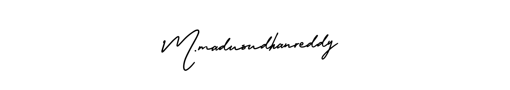 Make a beautiful signature design for name M.madusudhanreddy. With this signature (AmerikaSignatureDemo-Regular) style, you can create a handwritten signature for free. M.madusudhanreddy signature style 3 images and pictures png