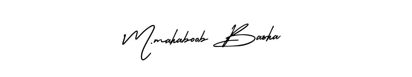 You should practise on your own different ways (AmerikaSignatureDemo-Regular) to write your name (M.mahaboob Basha) in signature. don't let someone else do it for you. M.mahaboob Basha signature style 3 images and pictures png