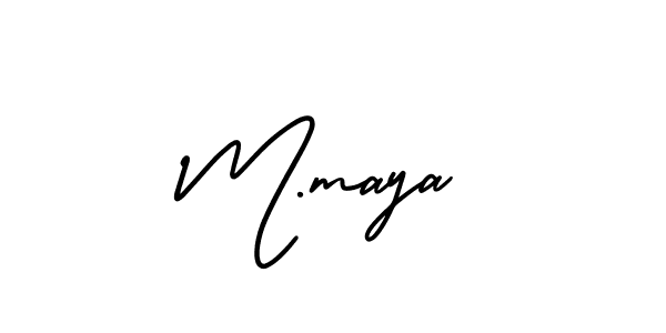 Make a beautiful signature design for name M.maya. With this signature (AmerikaSignatureDemo-Regular) style, you can create a handwritten signature for free. M.maya signature style 3 images and pictures png