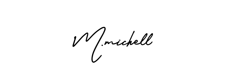 Use a signature maker to create a handwritten signature online. With this signature software, you can design (AmerikaSignatureDemo-Regular) your own signature for name M.michell. M.michell signature style 3 images and pictures png