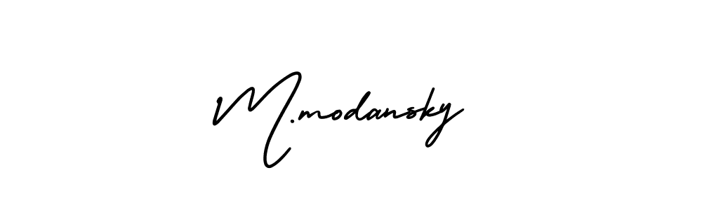 Design your own signature with our free online signature maker. With this signature software, you can create a handwritten (AmerikaSignatureDemo-Regular) signature for name M.modansky. M.modansky signature style 3 images and pictures png