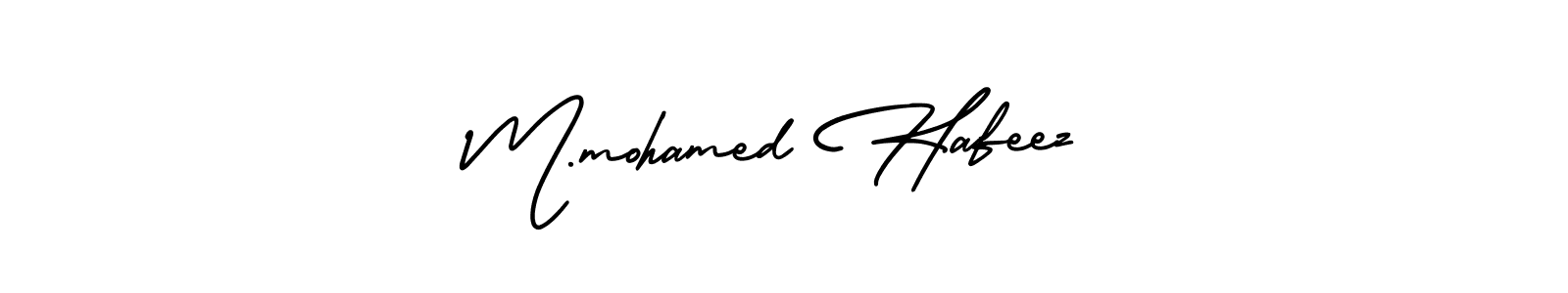 Use a signature maker to create a handwritten signature online. With this signature software, you can design (AmerikaSignatureDemo-Regular) your own signature for name M.mohamed Hafeez. M.mohamed Hafeez signature style 3 images and pictures png