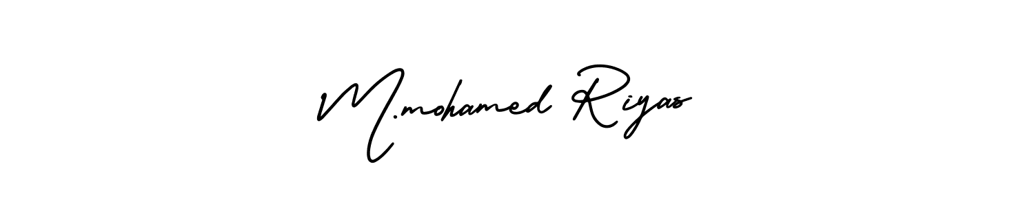 Design your own signature with our free online signature maker. With this signature software, you can create a handwritten (AmerikaSignatureDemo-Regular) signature for name M.mohamed Riyas. M.mohamed Riyas signature style 3 images and pictures png