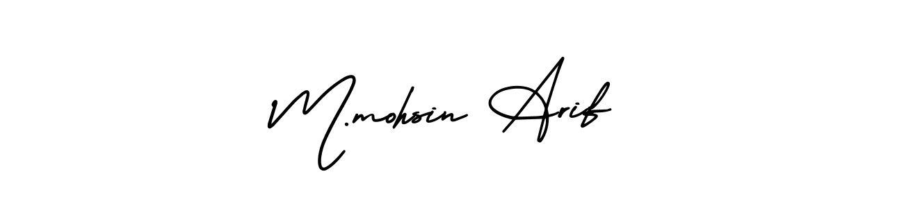 AmerikaSignatureDemo-Regular is a professional signature style that is perfect for those who want to add a touch of class to their signature. It is also a great choice for those who want to make their signature more unique. Get M.mohsin Arif name to fancy signature for free. M.mohsin Arif signature style 3 images and pictures png