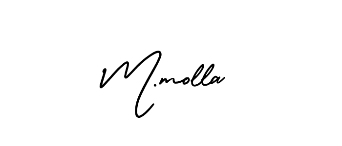 You should practise on your own different ways (AmerikaSignatureDemo-Regular) to write your name (M.molla) in signature. don't let someone else do it for you. M.molla signature style 3 images and pictures png