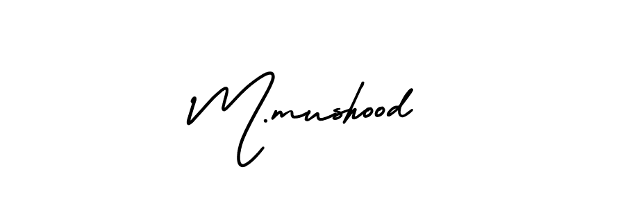 Make a beautiful signature design for name M.mushood. With this signature (AmerikaSignatureDemo-Regular) style, you can create a handwritten signature for free. M.mushood signature style 3 images and pictures png