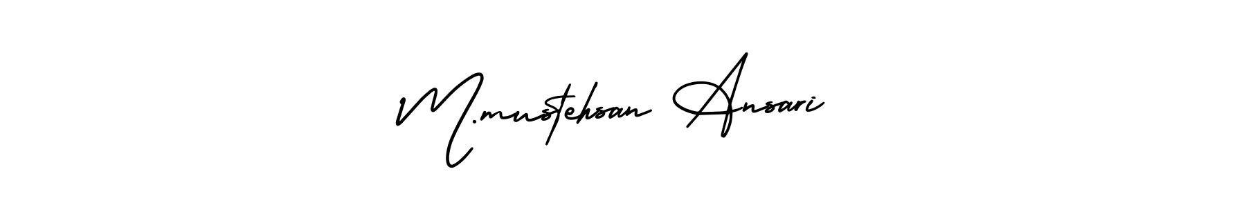 Use a signature maker to create a handwritten signature online. With this signature software, you can design (AmerikaSignatureDemo-Regular) your own signature for name M.mustehsan Ansari. M.mustehsan Ansari signature style 3 images and pictures png