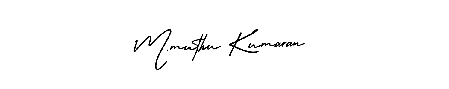 Use a signature maker to create a handwritten signature online. With this signature software, you can design (AmerikaSignatureDemo-Regular) your own signature for name M.muthu Kumaran. M.muthu Kumaran signature style 3 images and pictures png