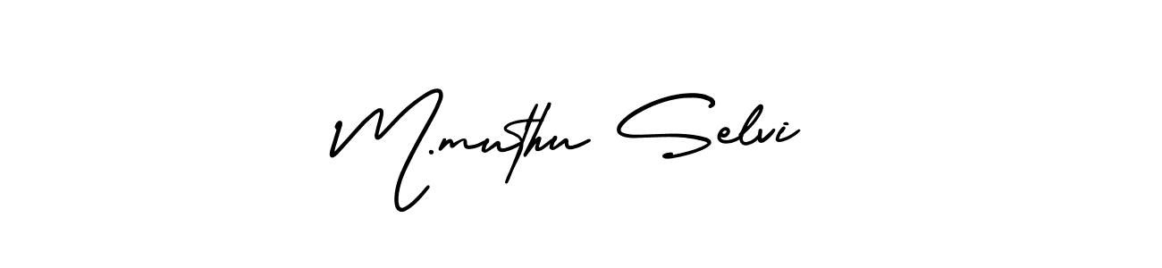 Create a beautiful signature design for name M.muthu Selvi. With this signature (AmerikaSignatureDemo-Regular) fonts, you can make a handwritten signature for free. M.muthu Selvi signature style 3 images and pictures png