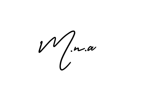 The best way (AmerikaSignatureDemo-Regular) to make a short signature is to pick only two or three words in your name. The name M.n.a include a total of six letters. For converting this name. M.n.a signature style 3 images and pictures png