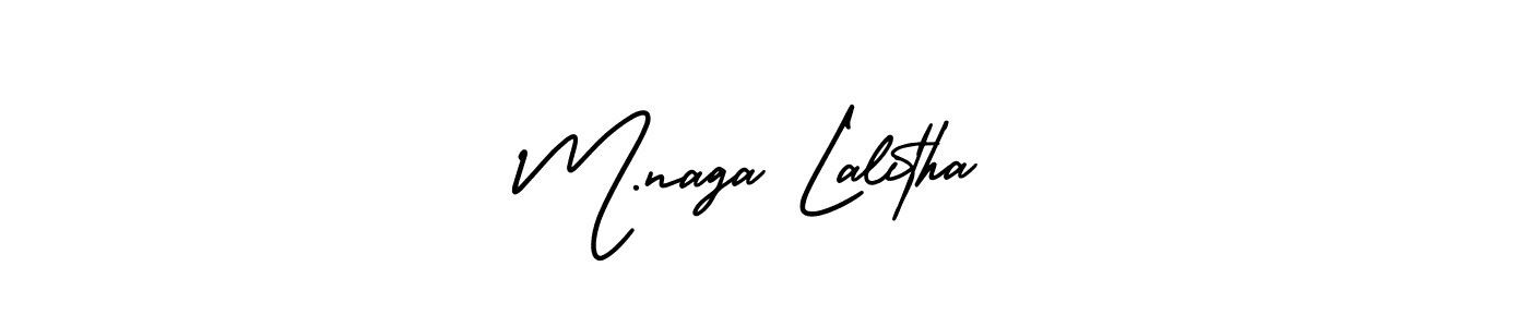 Create a beautiful signature design for name M.naga Lalitha. With this signature (AmerikaSignatureDemo-Regular) fonts, you can make a handwritten signature for free. M.naga Lalitha signature style 3 images and pictures png