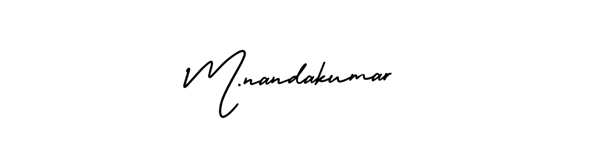 This is the best signature style for the M.nandakumar name. Also you like these signature font (AmerikaSignatureDemo-Regular). Mix name signature. M.nandakumar signature style 3 images and pictures png