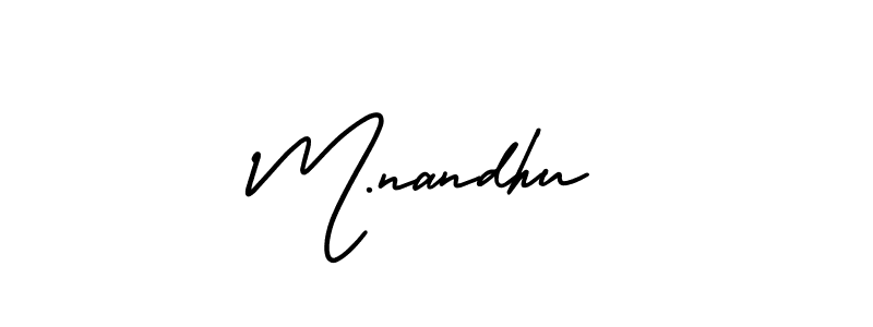 Design your own signature with our free online signature maker. With this signature software, you can create a handwritten (AmerikaSignatureDemo-Regular) signature for name M.nandhu. M.nandhu signature style 3 images and pictures png