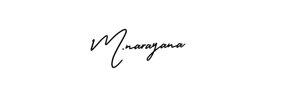 Make a beautiful signature design for name M.narayana. With this signature (AmerikaSignatureDemo-Regular) style, you can create a handwritten signature for free. M.narayana signature style 3 images and pictures png