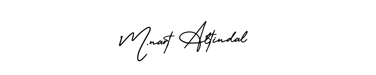 You should practise on your own different ways (AmerikaSignatureDemo-Regular) to write your name (M.nart Altindal) in signature. don't let someone else do it for you. M.nart Altindal signature style 3 images and pictures png