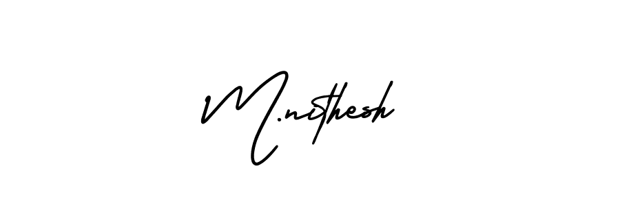 Create a beautiful signature design for name M.nithesh. With this signature (AmerikaSignatureDemo-Regular) fonts, you can make a handwritten signature for free. M.nithesh signature style 3 images and pictures png