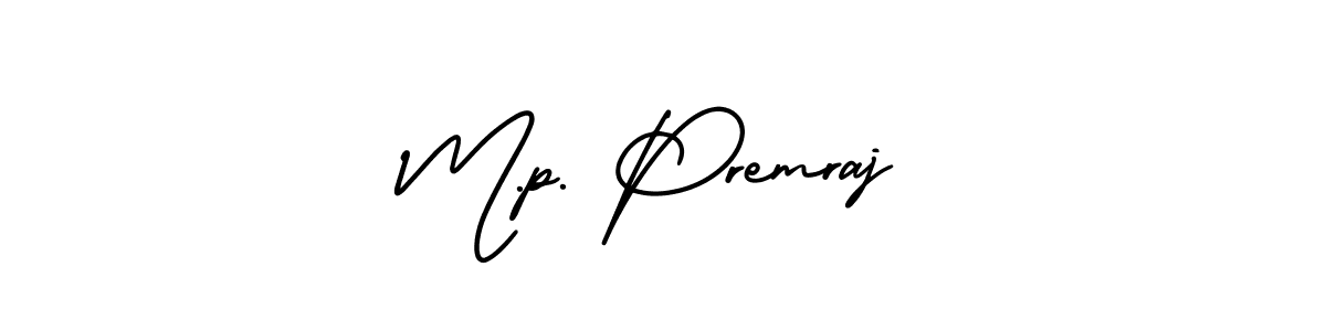 M.p. Premraj stylish signature style. Best Handwritten Sign (AmerikaSignatureDemo-Regular) for my name. Handwritten Signature Collection Ideas for my name M.p. Premraj. M.p. Premraj signature style 3 images and pictures png