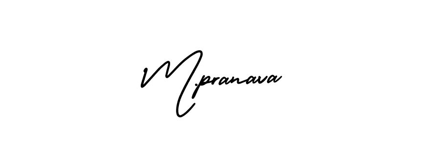 Create a beautiful signature design for name M.pranava. With this signature (AmerikaSignatureDemo-Regular) fonts, you can make a handwritten signature for free. M.pranava signature style 3 images and pictures png