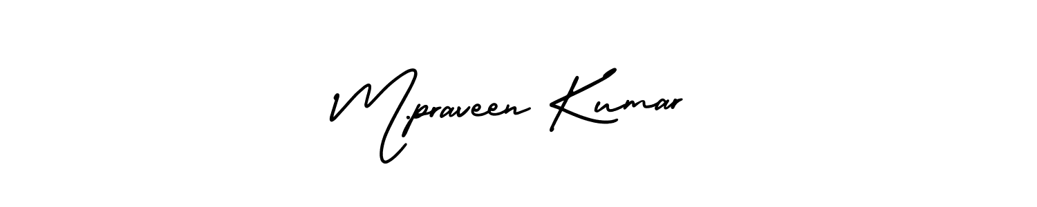 How to Draw M.praveen Kumar signature style? AmerikaSignatureDemo-Regular is a latest design signature styles for name M.praveen Kumar. M.praveen Kumar signature style 3 images and pictures png