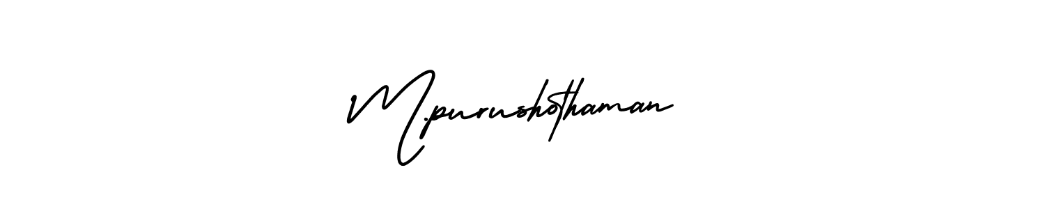 Design your own signature with our free online signature maker. With this signature software, you can create a handwritten (AmerikaSignatureDemo-Regular) signature for name M.purushothaman. M.purushothaman signature style 3 images and pictures png