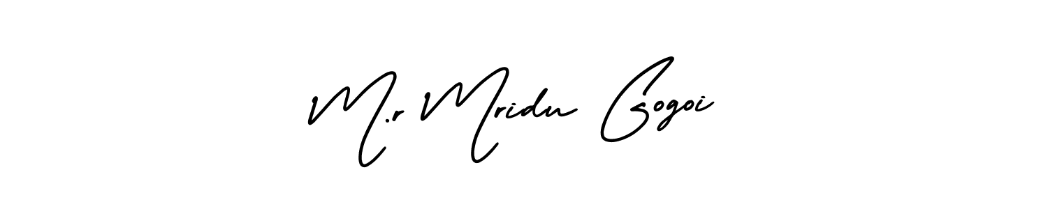 Design your own signature with our free online signature maker. With this signature software, you can create a handwritten (AmerikaSignatureDemo-Regular) signature for name M.r Mridu Gogoi. M.r Mridu Gogoi signature style 3 images and pictures png