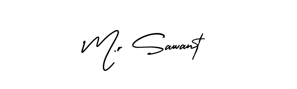 M.r Sawant stylish signature style. Best Handwritten Sign (AmerikaSignatureDemo-Regular) for my name. Handwritten Signature Collection Ideas for my name M.r Sawant. M.r Sawant signature style 3 images and pictures png