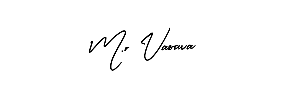 Use a signature maker to create a handwritten signature online. With this signature software, you can design (AmerikaSignatureDemo-Regular) your own signature for name M.r Vasava. M.r Vasava signature style 3 images and pictures png