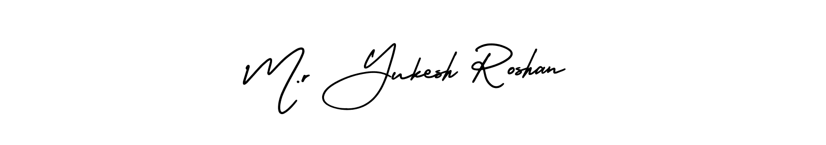 Create a beautiful signature design for name M.r Yukesh Roshan. With this signature (AmerikaSignatureDemo-Regular) fonts, you can make a handwritten signature for free. M.r Yukesh Roshan signature style 3 images and pictures png