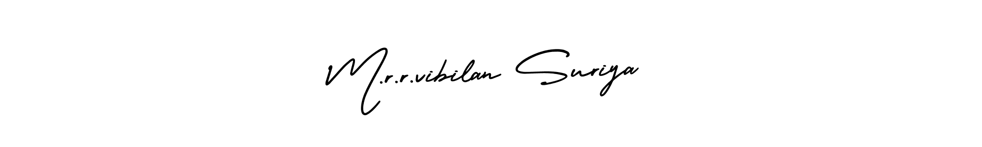 This is the best signature style for the M.r.r.vibilan Suriya name. Also you like these signature font (AmerikaSignatureDemo-Regular). Mix name signature. M.r.r.vibilan Suriya signature style 3 images and pictures png