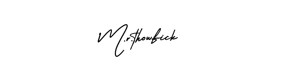 Make a beautiful signature design for name M.r.thowfick. With this signature (AmerikaSignatureDemo-Regular) style, you can create a handwritten signature for free. M.r.thowfick signature style 3 images and pictures png