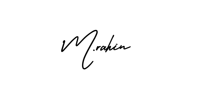 This is the best signature style for the M.rahin name. Also you like these signature font (AmerikaSignatureDemo-Regular). Mix name signature. M.rahin signature style 3 images and pictures png