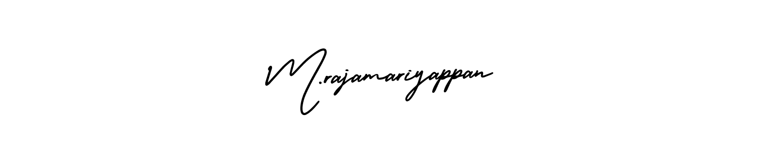 Similarly AmerikaSignatureDemo-Regular is the best handwritten signature design. Signature creator online .You can use it as an online autograph creator for name M.rajamariyappan. M.rajamariyappan signature style 3 images and pictures png