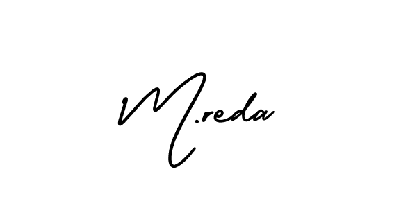 The best way (AmerikaSignatureDemo-Regular) to make a short signature is to pick only two or three words in your name. The name M.reda include a total of six letters. For converting this name. M.reda signature style 3 images and pictures png