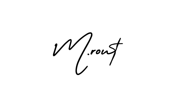 Use a signature maker to create a handwritten signature online. With this signature software, you can design (AmerikaSignatureDemo-Regular) your own signature for name M.rout. M.rout signature style 3 images and pictures png