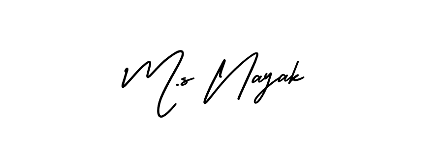 The best way (AmerikaSignatureDemo-Regular) to make a short signature is to pick only two or three words in your name. The name M.s Nayak include a total of six letters. For converting this name. M.s Nayak signature style 3 images and pictures png