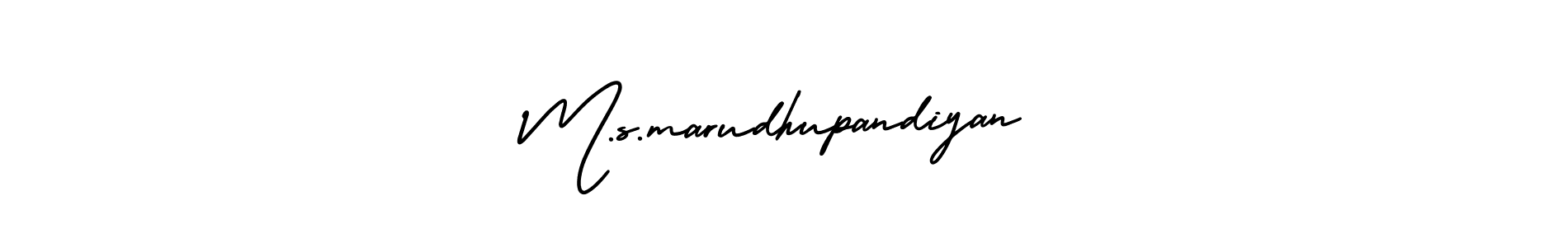 The best way (AmerikaSignatureDemo-Regular) to make a short signature is to pick only two or three words in your name. The name M.s.marudhupandiyan include a total of six letters. For converting this name. M.s.marudhupandiyan signature style 3 images and pictures png