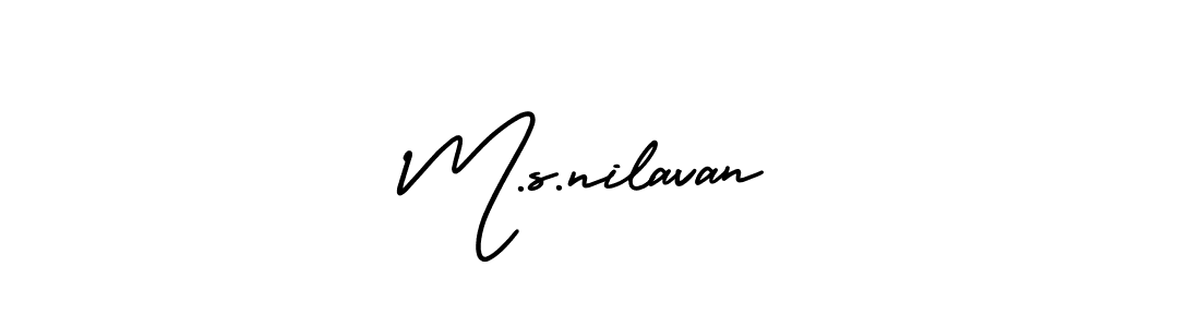 AmerikaSignatureDemo-Regular is a professional signature style that is perfect for those who want to add a touch of class to their signature. It is also a great choice for those who want to make their signature more unique. Get M.s.nilavan name to fancy signature for free. M.s.nilavan signature style 3 images and pictures png