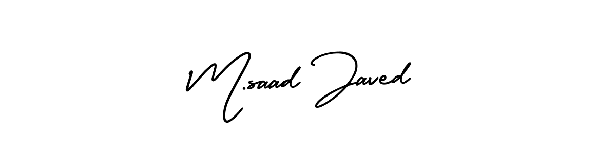 Make a short M.saad Javed signature style. Manage your documents anywhere anytime using AmerikaSignatureDemo-Regular. Create and add eSignatures, submit forms, share and send files easily. M.saad Javed signature style 3 images and pictures png