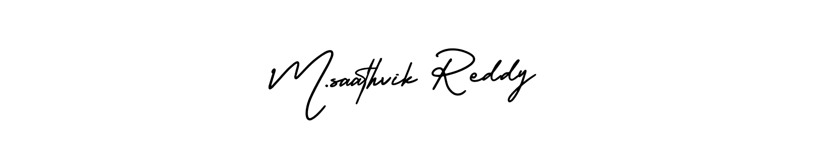 M.saathvik Reddy stylish signature style. Best Handwritten Sign (AmerikaSignatureDemo-Regular) for my name. Handwritten Signature Collection Ideas for my name M.saathvik Reddy. M.saathvik Reddy signature style 3 images and pictures png