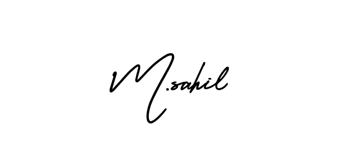 Also You can easily find your signature by using the search form. We will create M.sahil name handwritten signature images for you free of cost using AmerikaSignatureDemo-Regular sign style. M.sahil signature style 3 images and pictures png