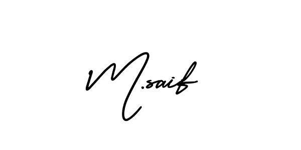 Create a beautiful signature design for name M.saif. With this signature (AmerikaSignatureDemo-Regular) fonts, you can make a handwritten signature for free. M.saif signature style 3 images and pictures png