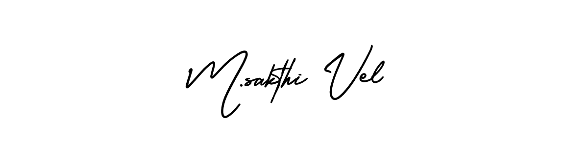 Use a signature maker to create a handwritten signature online. With this signature software, you can design (AmerikaSignatureDemo-Regular) your own signature for name M.sakthi Vel. M.sakthi Vel signature style 3 images and pictures png