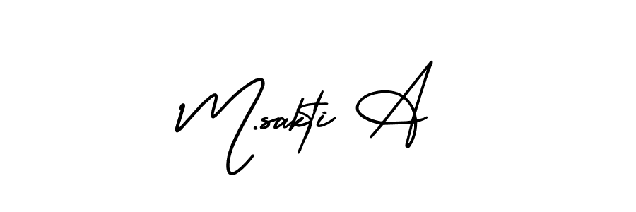 M.sakti A stylish signature style. Best Handwritten Sign (AmerikaSignatureDemo-Regular) for my name. Handwritten Signature Collection Ideas for my name M.sakti A. M.sakti A signature style 3 images and pictures png