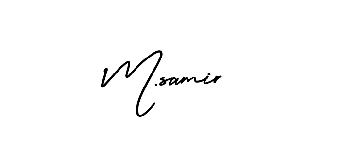 How to make M.samir name signature. Use AmerikaSignatureDemo-Regular style for creating short signs online. This is the latest handwritten sign. M.samir signature style 3 images and pictures png
