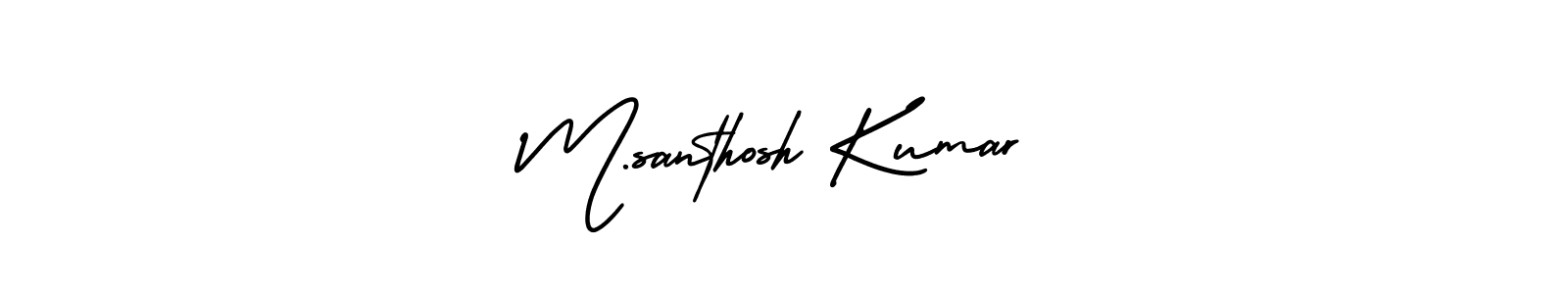 Use a signature maker to create a handwritten signature online. With this signature software, you can design (AmerikaSignatureDemo-Regular) your own signature for name M.santhosh Kumar. M.santhosh Kumar signature style 3 images and pictures png