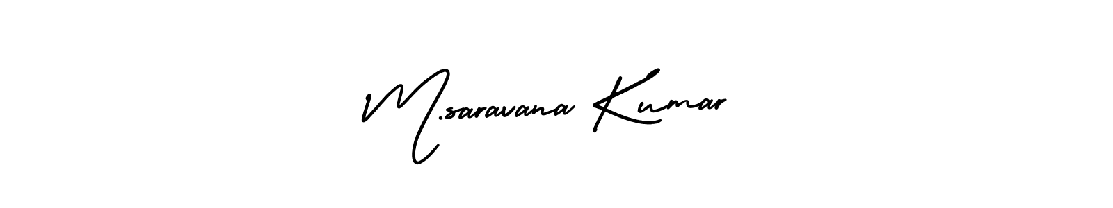 How to make M.saravana Kumar name signature. Use AmerikaSignatureDemo-Regular style for creating short signs online. This is the latest handwritten sign. M.saravana Kumar signature style 3 images and pictures png