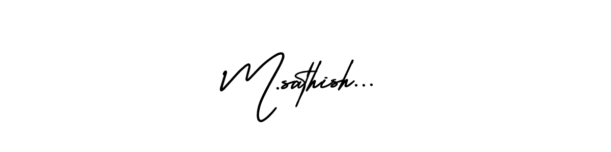 Similarly AmerikaSignatureDemo-Regular is the best handwritten signature design. Signature creator online .You can use it as an online autograph creator for name M.sathish.... M.sathish... signature style 3 images and pictures png